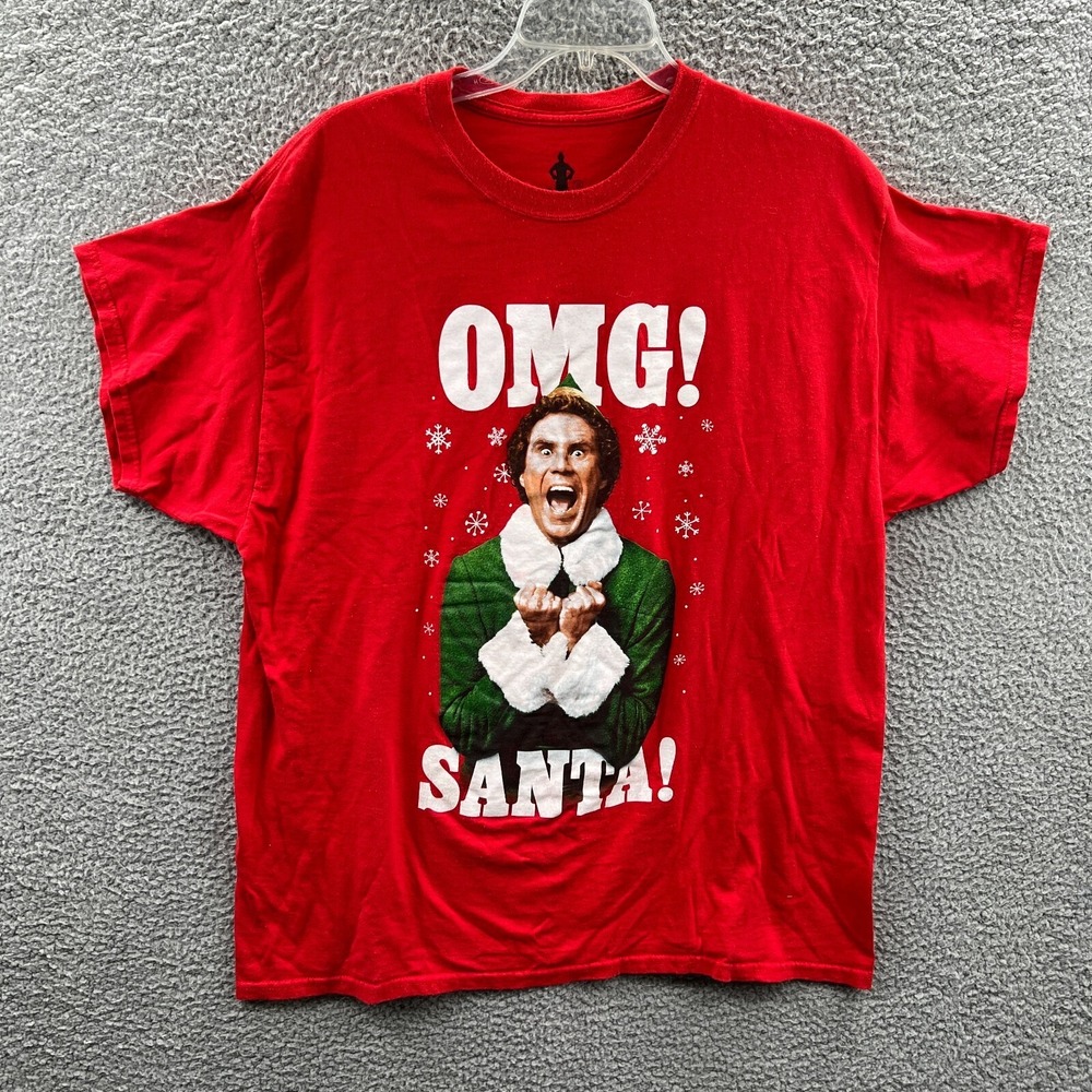 Elf Buddy Will Ferrell Men XL Christmas Graphic Shirt Red Funny Ripple‎ Junction
